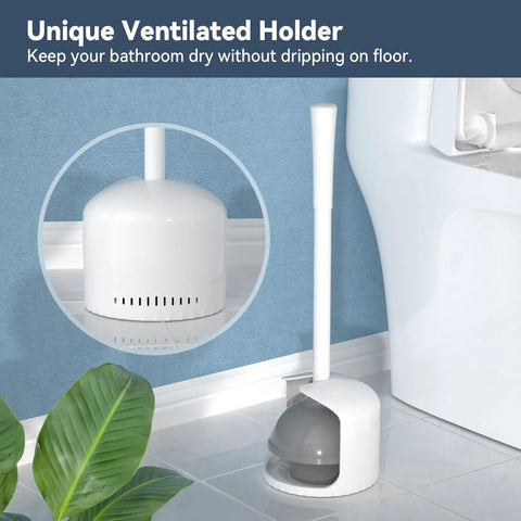 Badass Heavy Duty Toilet Plunger With Handy Storage Holder Clears Stubborn Clogs Fast For Toilets And Sinks, unique ventilated holder