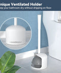 Badass Heavy Duty Toilet Plunger and Sink Plunger with Holder Pack of 2 White Adjustable Rubber Flange stored in ventilated holder.