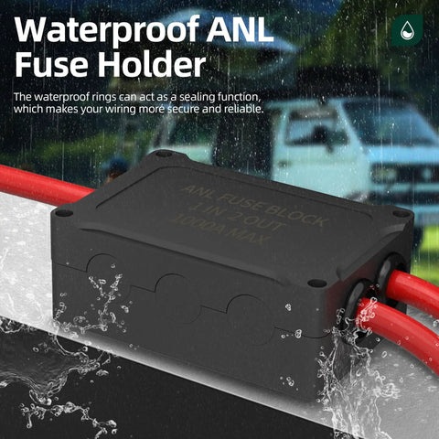 Waterproof ANL fuse holder from Beefy Heavy Duty Dual Fuse Holder Kit With 300A And Up To 1000A Capacity Waterproof Marine Grade
