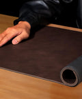 Genuine Leather Desk Pad For Office 31.5 By 15.8 Inches Thick Premium Table Mat With Stitched Edge and Non Slip Rubber Base