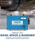 Heavy Duty 113 Pint Commercial Dehumidifier For Crawl Spaces And Basements Kicks Out Stubborn Moisture Fast Covers Up To 1200 Square Feet with blue exterior.