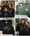 Custom Mechanic Sweatshirt Featuring Personalized Embroidered Name On Sleeve, Soft Fleece Pullover, Comfy Crewneck Top For Auto Techs, Dope Gift For Your Favorite Wrench Turning Crew Under The Hood in family portrait.
