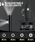 Dual Lens Endoscope Camera With Light 1920P HD Borescope For Tight Spots With 7.9mm Ultra Slim Probe And Front Plus Side View Lenses, 8+1 LEDs