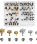 120 Piece Watch Crown Replacement Set Fits Calibre 3135 3235 3335 Waterproof Down Screw Copper Bronze Link Kit With Crowns And Tubes For Easy DIY Repair Assorted Silver And Gold