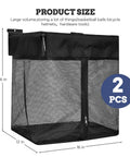 Large Mesh Slatwall Baskets Set Of 2 With 4 Hooks, 16x16x12 Inch Hanging Slat Wall Baskets, 48L Capacity, shown with measurements
