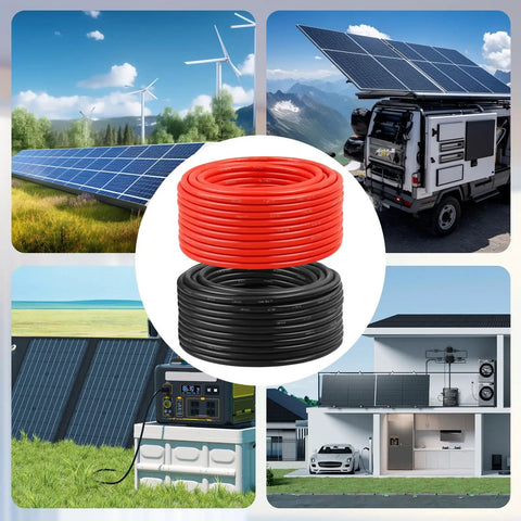 Beefed Up 10 AWG Solar Extension Cable Kit 200 Ft Black And Red Tinned Copper PV Wire For Outdoor RV Boat Marine Installations