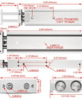 Technical diagram of Dual Aluminum Air Cylinder CXSM 20mm 150mm with guide rod plate, dimensions labeled, showcase of compact automation design.