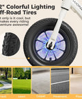 Electric Balance Bike for Kids Ages 3 to 5, 12-inch off-road tire with colorful lighting and white fork