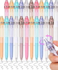 Dope 24 Pack Fidget Spinner Gel Pens With 0.5mm Black Ink For Adults Colorful Spinning Pens display with hand spinning pen