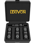Impact Socket Set With Flip Side Duo End Design For Lug Nuts Six Sizes Including 17mm 19mm 21mm Three Quarter Inch Thirteen