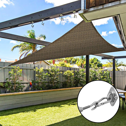 Shade Sail Hardware Kit 44 Pcs Outdoor Sun Shade Accessories 304 Stainless Steel Turnbuckles And Brackets For Triangle And Rectangle Sails Durable Heavy Duty Patio Canopy Installation Waterproof