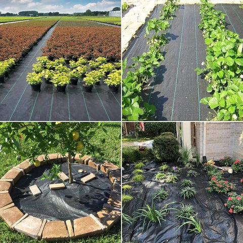 Heavy Duty Weed Barrier Landscape Fabric 3.2 Oz Ground Cover 1.4 Ft By 50 Ft Durable Weed Mat installed in gardens and beds