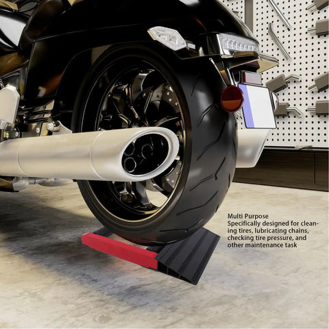 Heavy Duty Motorcycle Wheel Roll Back Stand Aluminum Portable Tire Service Center For Quick Chain Lube Driveline Tune Ups Non Slip Garage Base Supports Up To 600 Pound Capacity