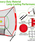 Six By Six Foot Baseball And Softball Training Net with batting tee, strike zone target, circular target, weighted practice ball