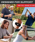 Collage of people using the Tennis Elbow Brace For Men And Women Tendonitis And Golfer Elbow Support in various activities