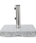 Mojave Outdoor Granite And Stainless Steel Umbrella Base Natural Grey Built To Last Heavy Duty 60 Pound Square Patio Stand