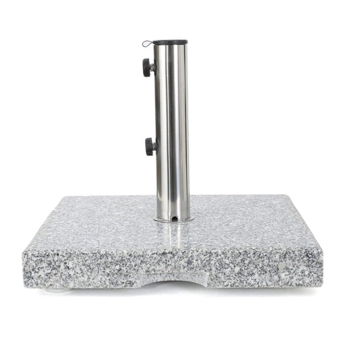 Mojave Outdoor Granite And Stainless Steel Umbrella Base Natural Grey Built To Last Heavy Duty 60 Pound Square Patio Stand