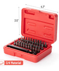 Tamper Proof Torx Bit Set With Mini Ratchet Wrench, Pro Grade Thirty Four Piece Cr V Steel Security Bits in red case, 4.7x3.5 inches