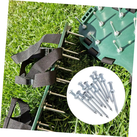 Heavy Duty Lawn Aerator Shoes With Metal Spikes For Deep Soil Aeration And Lawn Health Ten Pack Reusable Grass Shoes on lawn