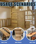 Image showing wooden bunk bed, stool, cabinet, and table made with 128Pcs M6 Wood Hardware Kit For Baby Cribs And Furniture.