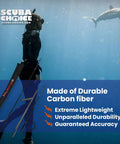 Diver underwater with Carbon Fiber Pole Spear 7 Foot Travel 3-Piece With Single Flopper Tip Black for Spearfishing and Diving