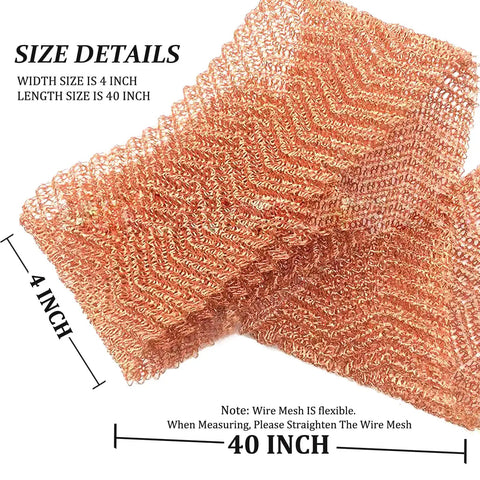Copper Mesh For Rodent Control 5 Inches By 48 Inches Woven Pure Copper Wire Mesh For Gap Blocking Garden Fences And Seedling Protection