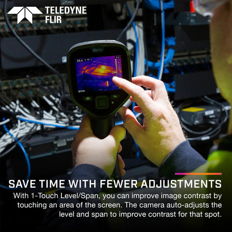 Technician using E5 Pro Thermal Imaging Camera With WiFi And Ignite Cloud For Handheld Infrared Inspections High Resolution