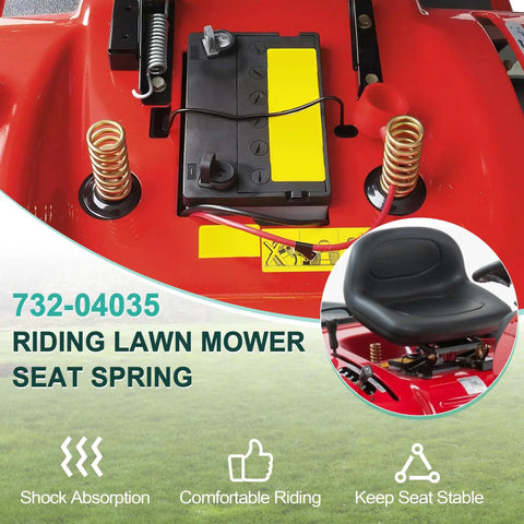 4Pcs Lawn Mower Seat Suspension Spring Replacement Kit For Riding Mowers And Zero Turn Machines installed on red mower