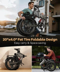 Person lifting 1500W Folding Electric Bike For Adults With Removable 52V 20Ah Battery, Mountain Gray from a vehicle