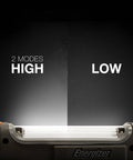 High and low light modes on HC550 LED Flashlight Pack of 2, Water Resistant Magnetic Work Light with AA Batteries Included.