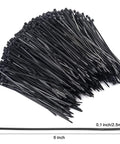 Heavy Duty Nylon Zip Ties 6 Inch Self Locking 1000 Count Black For Indoor Outdoor Wiring And Organization 18 Lbs Tensile Strength Temperature Resistant Minus Forty To One Hundred Eighty Five Fahrenheit, showing a bundle and individual tie.