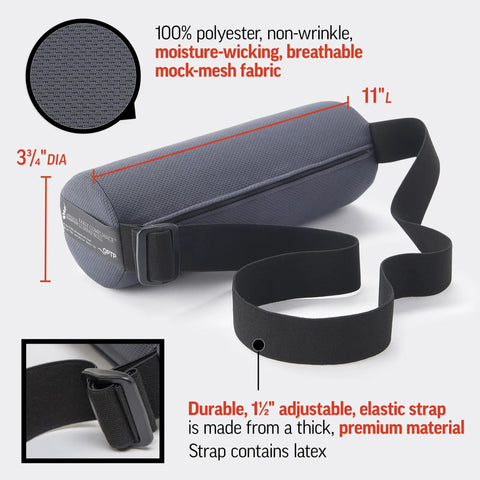 Get The Original McKenzie Early Compliance Lumbar Roll, A Smaller Ergonomic Back Support Pillow With Strap for spine alignment, 11" long.