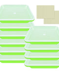 10 Pack Green Seed Sprouter Trays For No Soil Needed Germination No Fuss Water Only Setup BPA Free Nursery Trays With Planting Paper