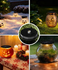 4 Pack Solar Light Replacement Tops For Outdoor Lanterns Top 3.14 Inch Round Panels And Bottom 2.87 Inch Weatherproof LED Modules