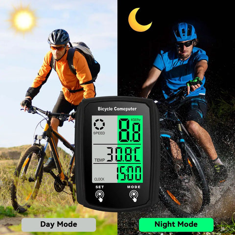 Wired Bike Computer With Touch Sensor For Road, Mountain And Folding Bikes, Waterproof Bicycle Speedometer And Odometer Displaying Speed In MPH And KMH On A Big Digital LCD Screen With Auto Wake Up Ride Ready