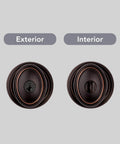 Front and rear view of Entry Door Knob With Keyed Lock, SmartKey Re-Key Technology, Microban Protection, Venetian Bronze Finish
