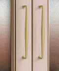 Bow Style Brass Cabinet Pulls For Kitchen And Bath, Easy Install Drawer Handles, Sleek Satin Finish, 128mm Center-To-Center Holes