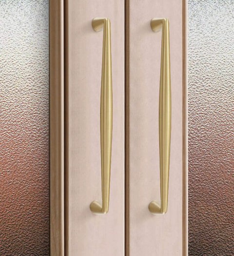 Bow Style Brass Cabinet Pulls For Kitchen And Bath, Easy Install Drawer Handles, Sleek Satin Finish, 128mm Center-To-Center Holes