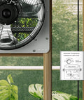 12 Inch Wall Mounted Shutter Exhaust Fan With Temperature Controller And Power Cord Kit, Aluminum Louvers And Blades