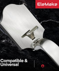 Lower Half Front Entry Handleset With Knob 304 Stainless Steel Silver Electronic Lock on black surface angle view