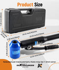 Beast 8-Ton Hydraulic Knockout Punch Kit showing tool size dimensions with carrying case