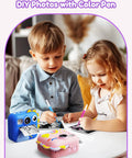 Kids Camera With Instant Print For Girls Ages 3 12 2.4 Inch HD Screen 1080P Video music MP3 player games, blue and pink