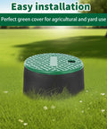 14 Pack PP Valve Boxes 6 Inch Anti Slip Sprinkler Valve Box Plastic Round Green And Black Irrigation Water Meter Box For Outdoor Yard Garden Farm Lawn Grassland Ground Durable Weatherproof Valve Protection.