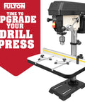 Deluxe Drill Press Table With Precision Tilt Adjustable Fence System Aluminum Hold Downs Flip Stop And Mounting Hardware.