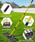 30 Inch Lawn Leveling Rake With 78 Inch Adjustable Steel Handle, Heavy Duty Yard Leveler for Soil Sand Dirt Grass on lawn