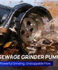 1 HP Sewage Grinder Pump With 4200 GPH Flow 2 Inch Discharge Cast Iron Submersible Sump Pump shredding debris