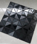 Stainless Steel Backsplash Tiles Peel And Stick 10 Sheets With 3D Brushed Windmill Pattern In Black for modern kitchen accent