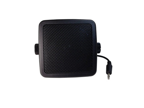 Front view of External Speaker For Mobile Transceivers Ham Radio CB Radio With Swivel Bracket 8 Ohm 5W Output, 3.5mm plug