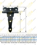 Diagram of 4 Inch Strap Hinges Heavy Duty Rustproof Classic Antique Shed Door Hinges Set Of 6 With Screws Included sizing chart