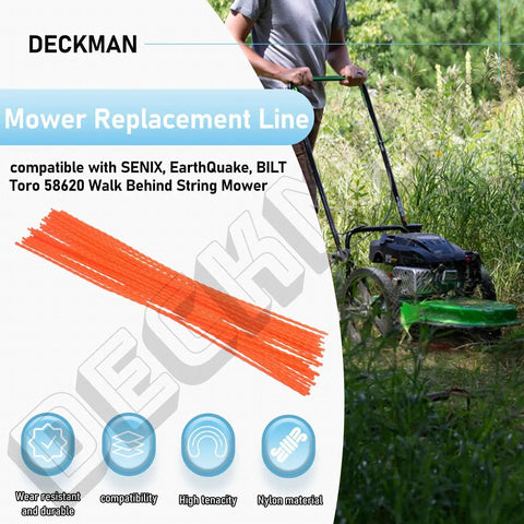 Must Have 30 Pack Universal Walk Behind String Trimmer Line Kit 21.25 Inch Replacement 0.155 Inch Line For Most Walk Behind Mowers Compatible With Senix Earthquake BILT Toro 58620 Easy Assembly